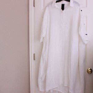 Studio Rundholz Black Label Linen Numbers Dress White Lagenlook Relaxed